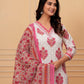 Women Pink Pure Cotton Kurta Pant Dupatta Set