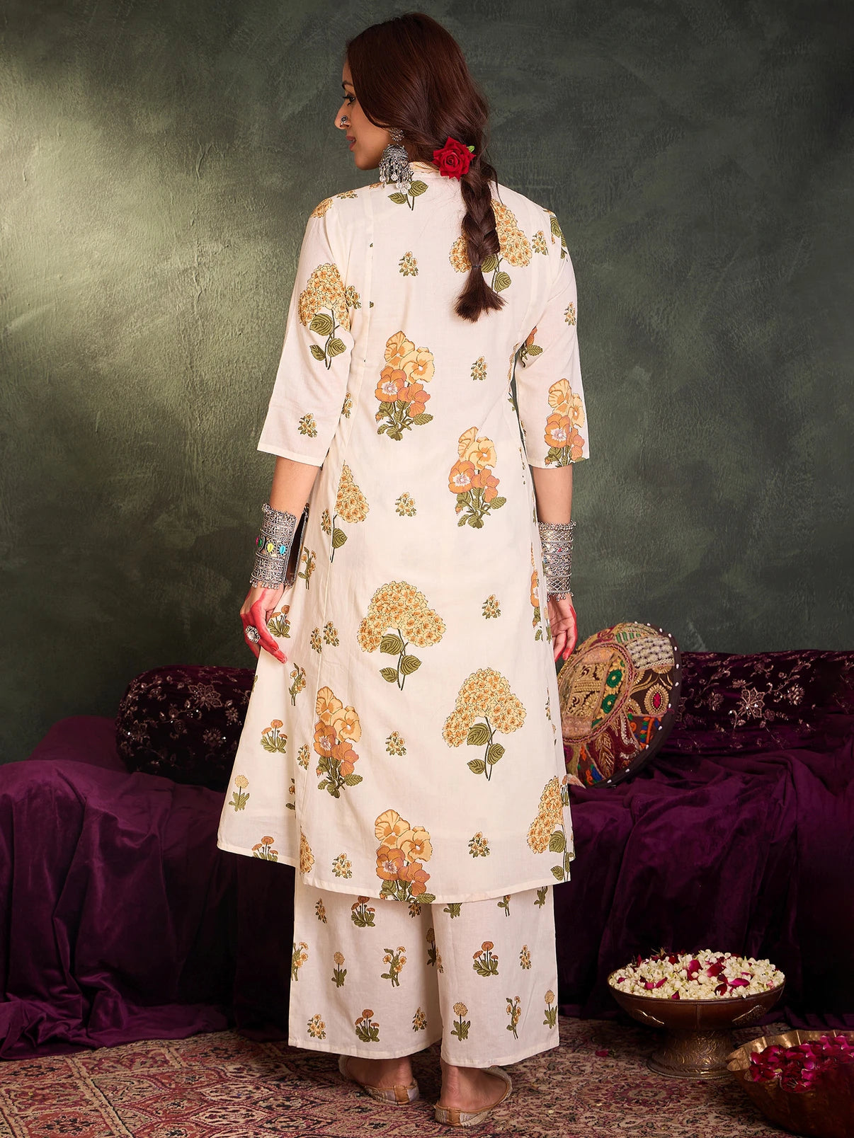 Women Pure Cotton Kurta Palazzo Set