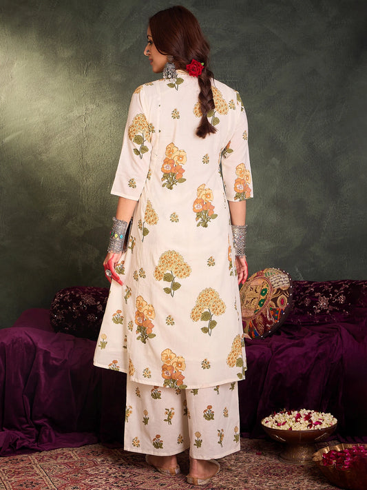 Women Pure Cotton Kurta Palazzo Set