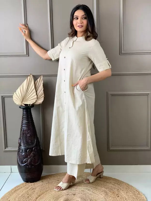 Women Pure Cotton Kurta Pant Set