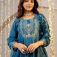 Women Ethnic Motifs Embroidered Tiered Thread Work Kurta with Trousers & With Dupatta