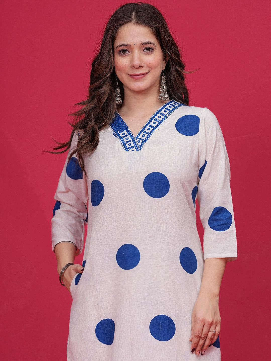 Women Polka Dot Kurta Sets