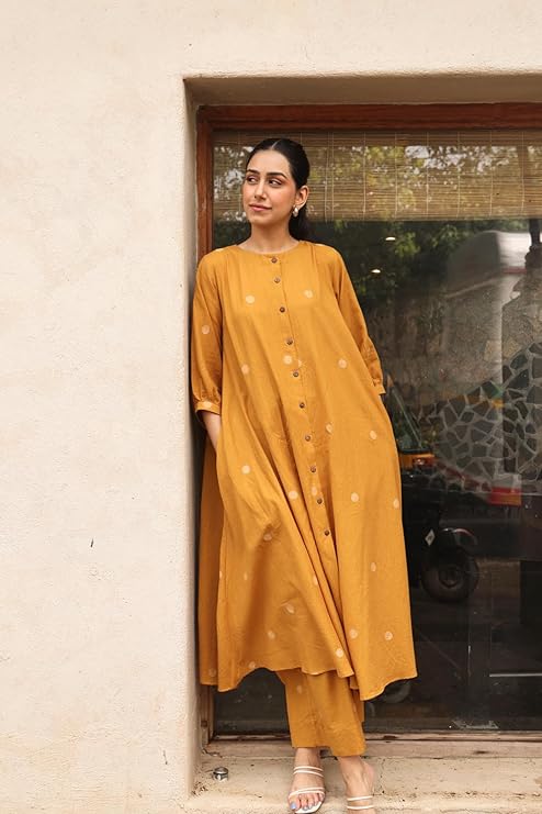 Pure Cotton Anarkali Kurta with & Palazzo set