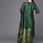 Women Green Cotton Blend Kurta Palazzo Set