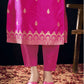 Women Silk Blend, Jacquard Kurta Pant Dupatta Set