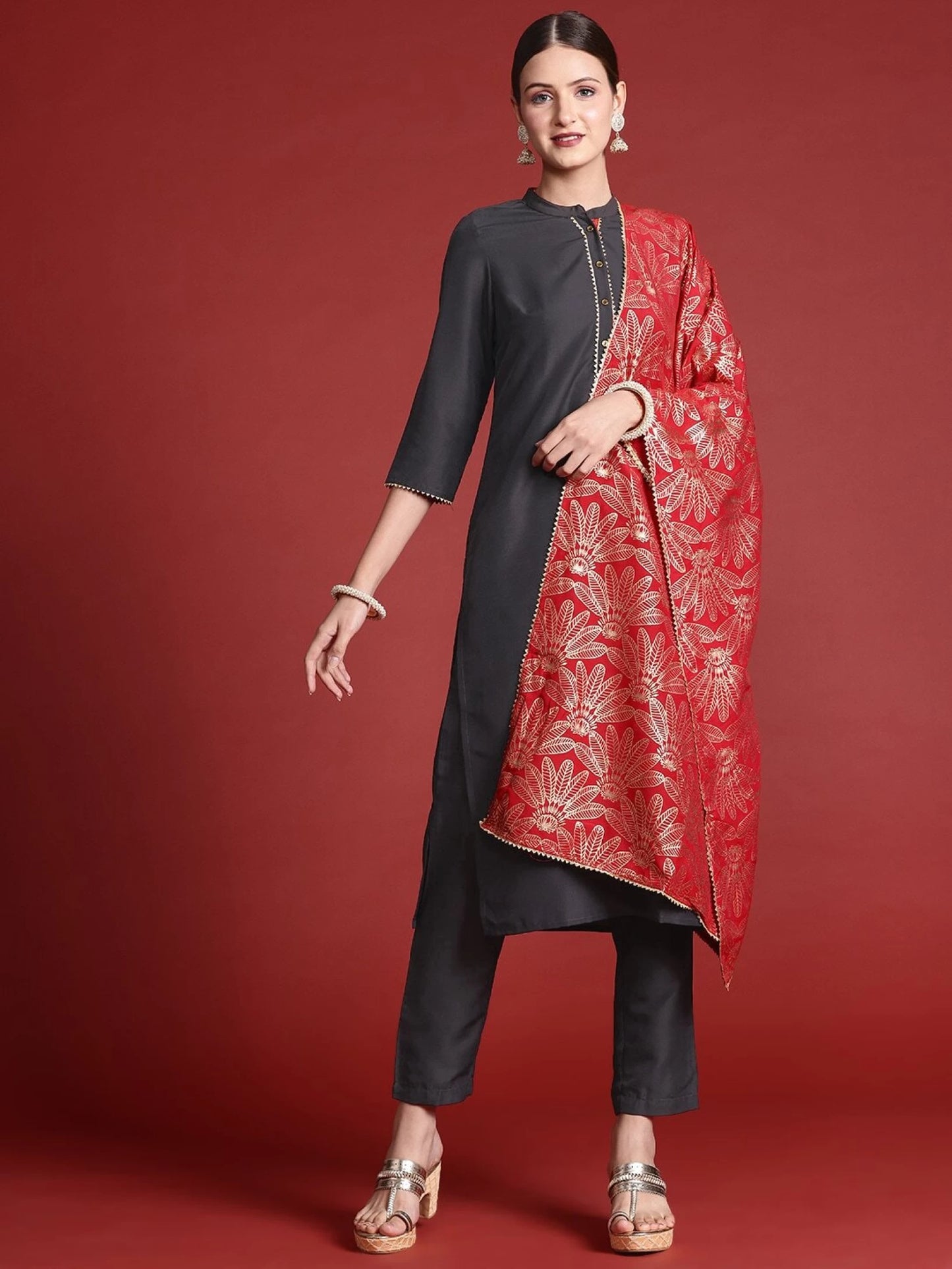 Women Polyester Kurta Pant Set