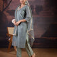Women Chanderi Kurta Pant Dupatta Set