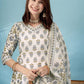 Women Floral Printed Regular Kurta with Trousers & With Dupatta