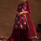 Women Floral Embroidered Regular Sequinned Kurta with Sharara & With Dupatta