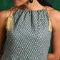 Printed Cotton Round Neck A-Line Maxi Dress