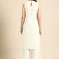 Women White Regular Pure Cotton Kurta with Palazzos