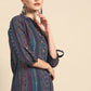 Women Navy Blue Printed Pure Cotton Kurta with Trousers