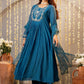 Women Ethnic Motifs Embroidered Tiered Thread Work Kurta with Trousers & With Dupatta