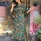 Women Green Cotton Rayon Kurta Palazzo Dupatta Set