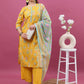 Women Cotton Blend Kurta Palazzo Dupatta Set