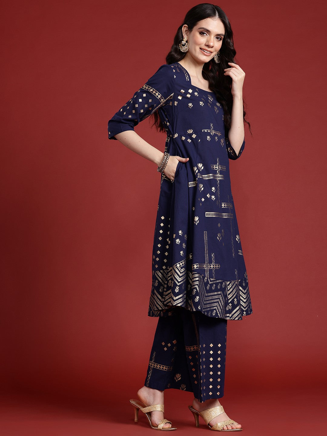 Printed Regular Kurta with Palazzos & With Dupatta