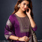 Women Purple Cotton Blend Kurta Pant Dupatta Set