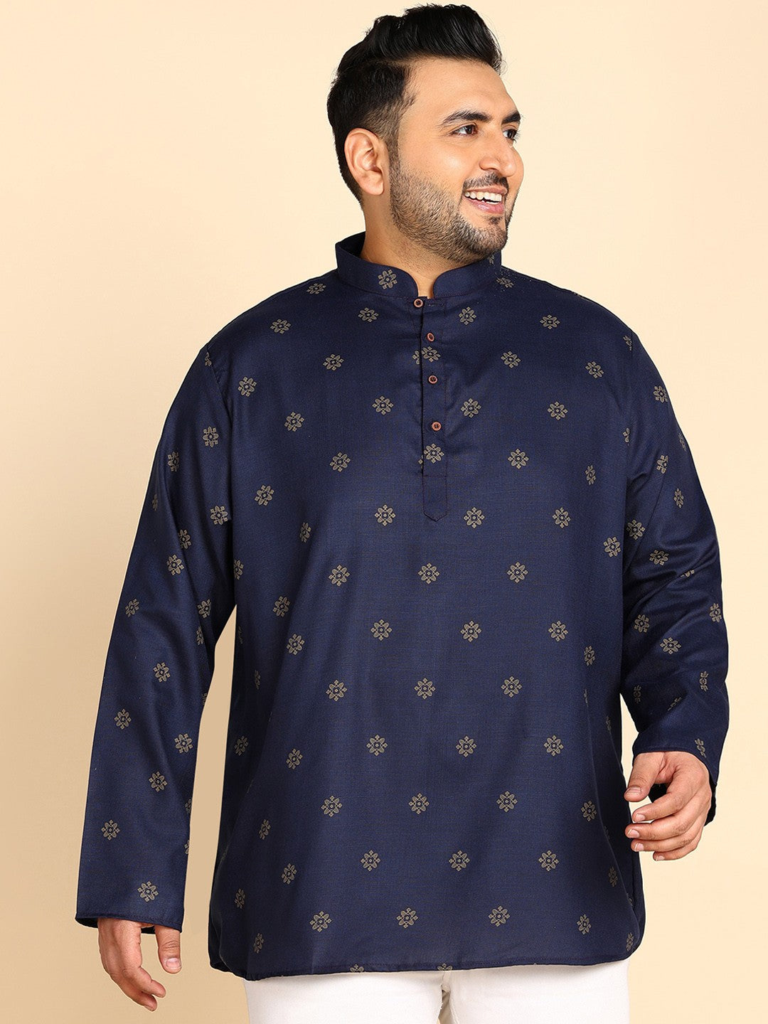 Ethnic Motifs Printed Mandarin Collar Short Kurta