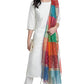 Women Silk Blend Kurta Pant Dupatta Set with colorful Dupatta