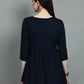 Casual Regular Sleeves Solid Women Dark Blue Top