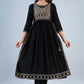 Women Black Viscose Rayon Kurta Pant Set