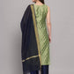 Women Green Cotton Silk Kurta Pant Dupatta Set