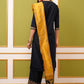 Navy Blue Ethnic Motifs Printed Regular Kurta With Palazzos & Dupatta