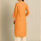 Women Orange Cotton Blend Printed Kurta Sets - Amy's Cart