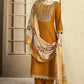 Women Mustard Silk Blend Kurta Pant Dupatta Set