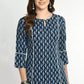 Casual Regular Sleeves Floral Print Women Blue Top