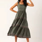 Women A-line Dark Green Dress