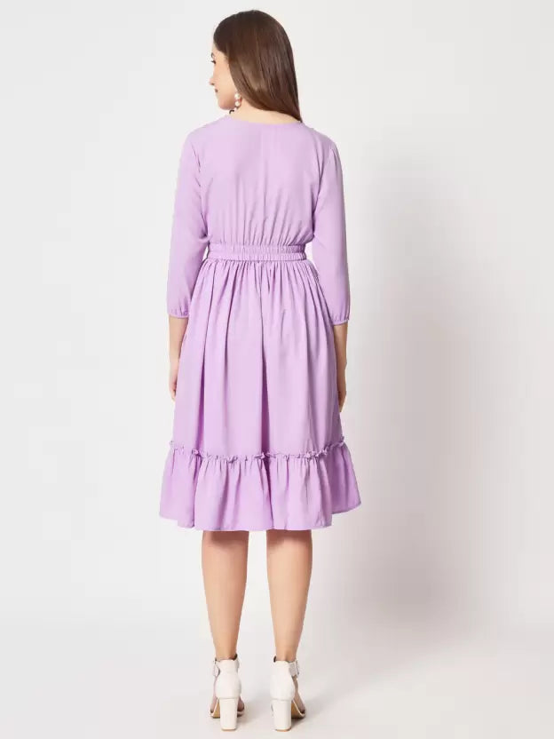 Women A-line Purple Dress