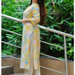 Women Yellow Floral Kurta and Pant Set Viscose Rayon