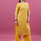 Women Cotton Blend Kurta Palazzo Dupatta Set