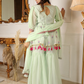 Floral Embroidered Thread Work Top with Sharara & Dupatta