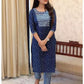 Women Blue & White Viscose Rayon Kurta and Pant Set