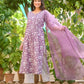 Women Purple Viscose Rayon Kurta Pant Dupatta Set