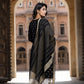 Women Black Viscose Rayon Kurti Pant Dupatta Set