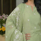 Women Floral Embroidered Regular Thread Work Chanderi Cotton Kurta with Trousers & With Dupatta