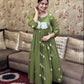 Women Green Cotton Rayon Kurta Pant Set