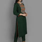 Women Green Viscose Rayon Kurta Pant Dupatta Set