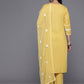 Floral Embroidered Thread Work Pure Cotton Kurta With Trousers & Dupatta