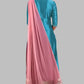 Women Blue Kurta, Pant And Pink Dupatta Set