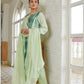 Women Pista Green Viscose Rayon Kurta Pant Dupatta Set