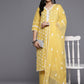 Floral Embroidered Thread Work Pure Cotton Kurta With Trousers & Dupatta