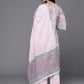 Floral Printed Notch Neck Cotton Straight Kurta With Palazzos & Dupatta - Amy's Cart
