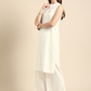 Women White Regular Pure Cotton Kurta with Palazzos