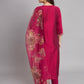 Women Pink Silk Blend Kurta Pant Dupatta Set