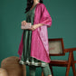 Gotta Patti Detail Empire Kurta Set With Striped Dupatta