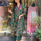 Women Green Cotton Rayon Kurta Palazzo Dupatta Set